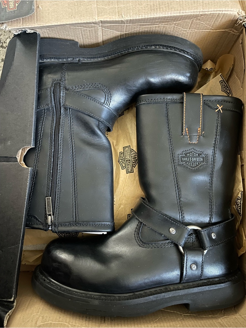 Pre own Harley-Davidson Men's Bill Steel Toe work boots size 8.5